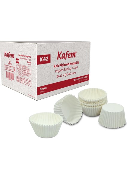 Muffin Kek Kapsülü Beyaz Büyük Boy No:2 100LÜ x 50 Paket (Koli) - K42