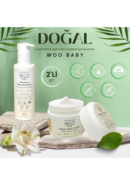 Yenidoğan Bebek Şampuanı 200 ml ve Bebek Pişik Önleyici Krem 50 ml - 2'li Set