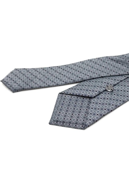 Gri Kare Desen Slim Kravat SK7979