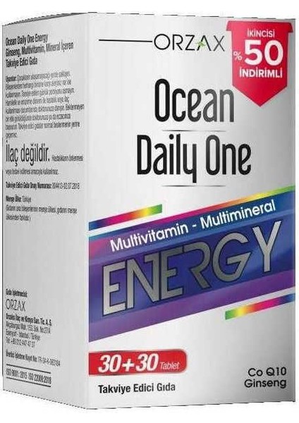 Ocean Daıly One Energy 30+30 Tablet fiyatları