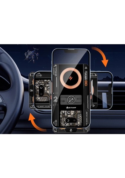 T9 Araç Telefon Tutucu Kablosuz 66W Hızlı Şarj Ultra Ince Metal Akıllı Kızılötesi Sensör fiyatları
