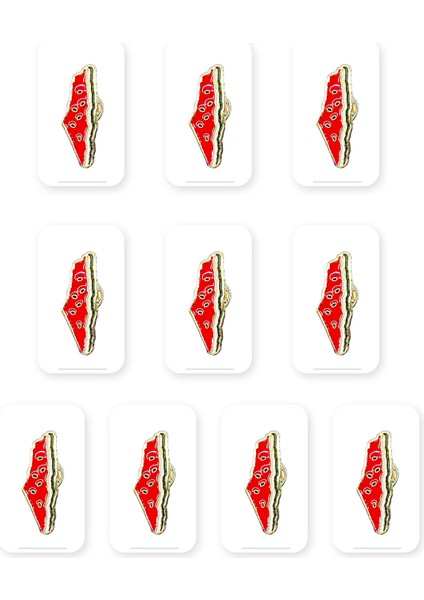 10'lu Filistin Haritası Sembolü Karpuz Tasarımlı Filistin Haritası Rozet A300005-10