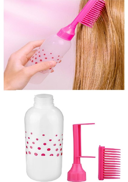 Yatay Model 150ML Saç Boyası Fırçası Taraklı Boş Şişe Aplikatör Boyama Şampuan Saç Yağı Bakım Tarağı