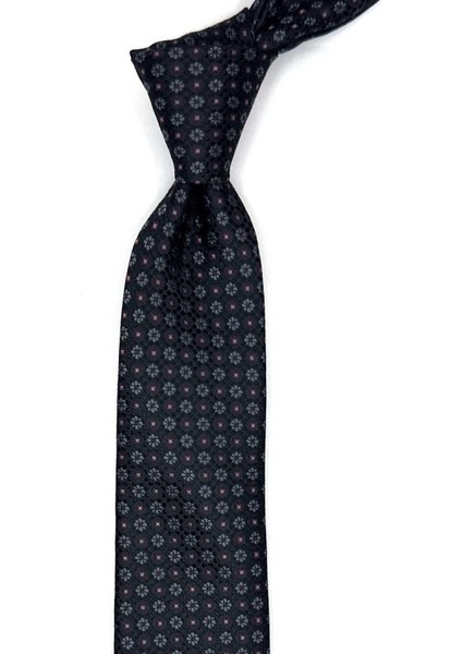 Füme Motif Desen Slim Kravat SK7987