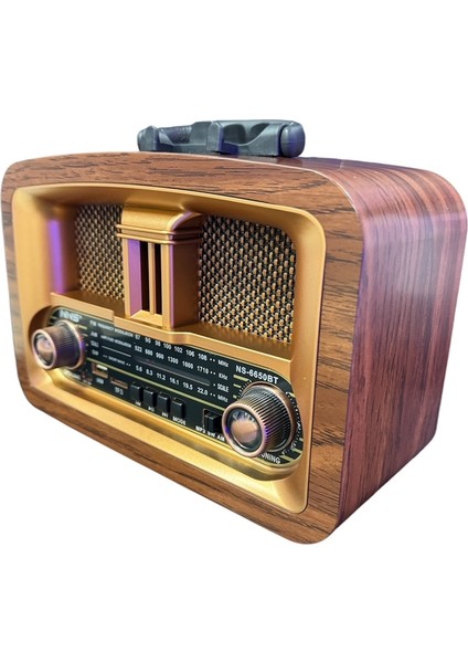 NS-6650 USB / Tf Kart / Fm Retro Taşınabilir Bluetooth Hoparlör