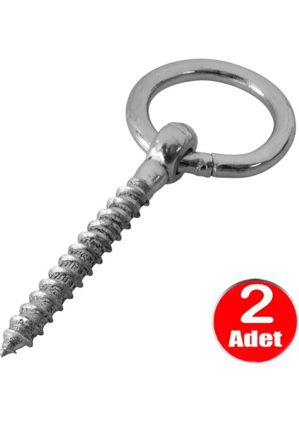8 mm Halkalı Vida Kilit Salıncak Tavan Duvar Askısı 2 Adet