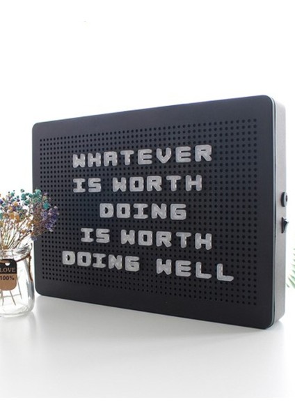 Yazı Panosu 63 Harfli Işıklı Yazı Panosu 21 x 14 cm Letter Board Duvar Monte Aparatlı Pegboard