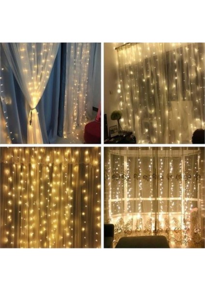 3x2 Metre Perde LED Animasyonlu 12 Saçaklı 240 Ledli Fişli 8 Fonksiyonlu Görsel Şölen fiyatları