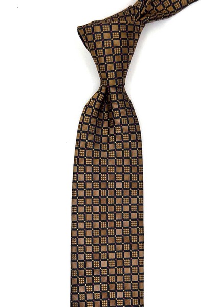 Sarı Küçük Desen Slim Kravat SK8041