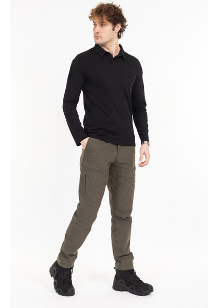 Akn 22013 Polo Yaka Uzun Kollu Taktik Sweatshırt