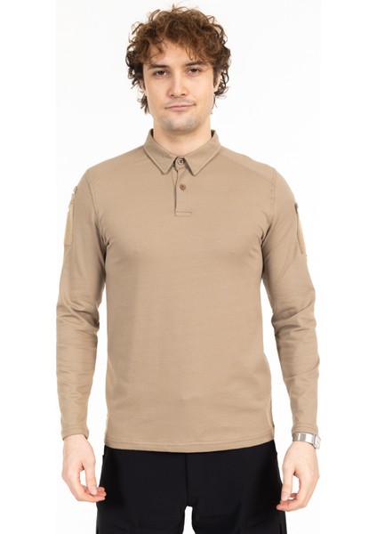 Akn 22013 Polo Yaka Uzun Kollu Taktik Sweatshırt