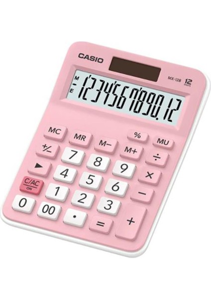 MX-12B-PK Pembe 12 Hane Masa Üstü Hesap Makinesi