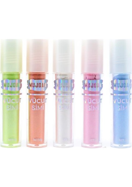 5 Renkli Vücut Simi Seti Toz Aydınlatıcı 5 Renk ile Kolay Uygulama Hacim 60 g