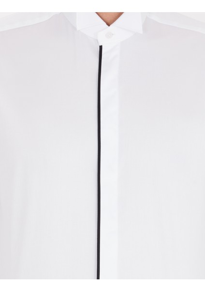 Erkek Beyaz Slim Fit Smokin Gömlek 50256438-VR013