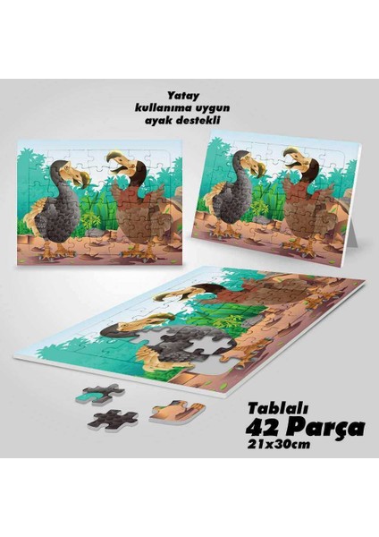 Asil Hobi Erkek ve Dişi Dodo Kuşları - Çocuklar Için Eğitici Yapboz- Ayak Destekli 42 Parça Puzzle