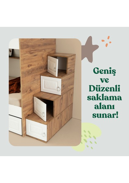 Zümrüt Yavrulu Ranza Beyaz & Ahşap Çelik Destekli Membran Kaplama Tamamı MDF fırsatları