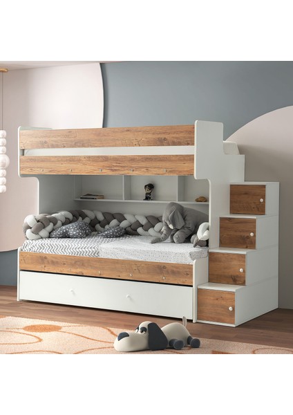 Safir Yavrulu Ranza Çam & Beyaz Çelik Destekli Tamamı MDF