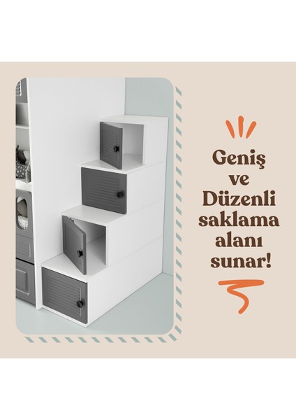 Panjur Yavrulu Ranza Antrasit & Beyaz Çelik Destekli Membran Kaplama Tamamı MDF fırsatları