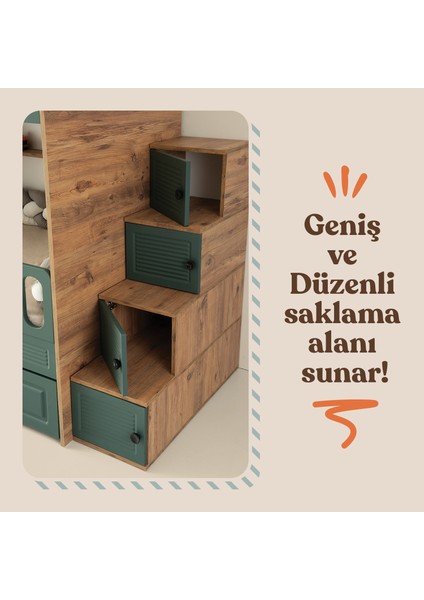 Panjur Yavrulu Ranza Yeşil & Ahşap Çelik Destekli Membran Kaplama
