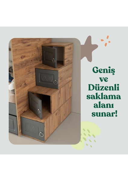 Zümrüt Yavrulu Ranza Antrasit & Ahşap Çelik Destekli Membran Kaplama Tamamı MDF fırsatları