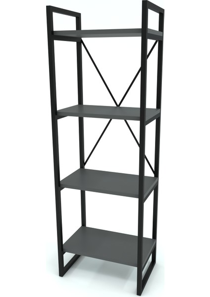 Nilamu Saksılık / 4 Raflı / Metal Aksamlı / Açık Raf / Kitaplık / Organizer / Ofis / Ev / Dekoratif