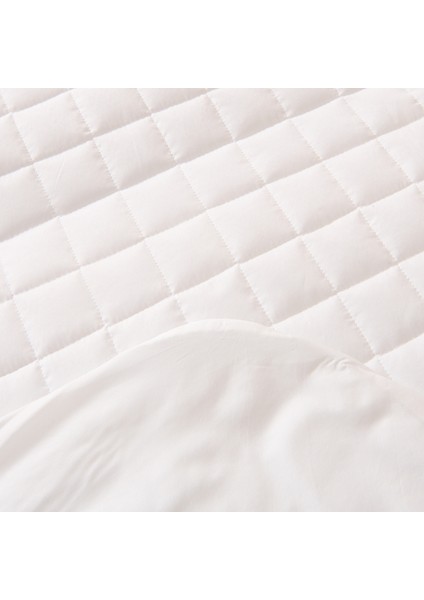 Soft Kapitoneli Sıvı Geçirmez Fitted Çift Kişilik Alez - Beyaz - 160 x 200 cm