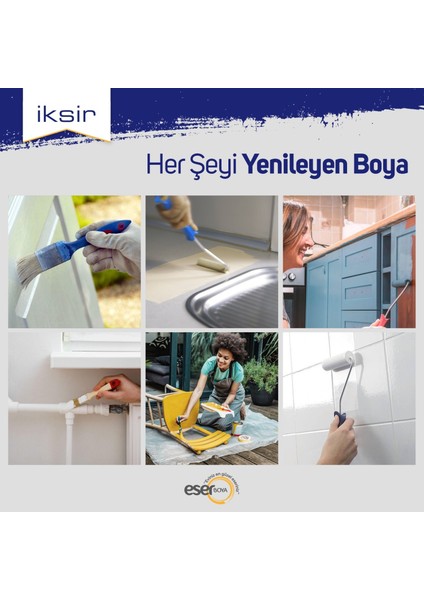 Iksir Fayans ve Mutfak Tezgah Boyası Seti 0,5 Lt Beyazın Büyüsü ( Fayans - Tezgah - Seramik - Granit )
