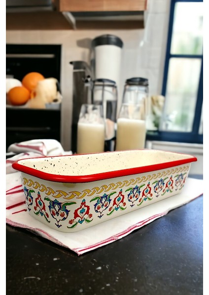 30/13 Emaye Baton Kek Ekmek Kalıbı 1,7lt Fırın, Pişirme, Pasta, Çeyiz,