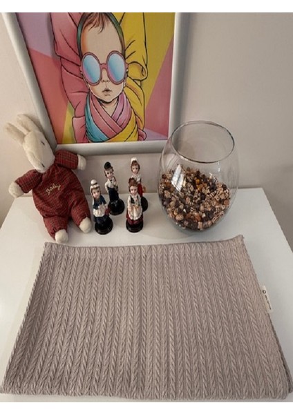 Örgü Desenli Bebek Pikesi - Organik Pamuk Bebek Battaniyesi (95X95 Cm) fırsatları