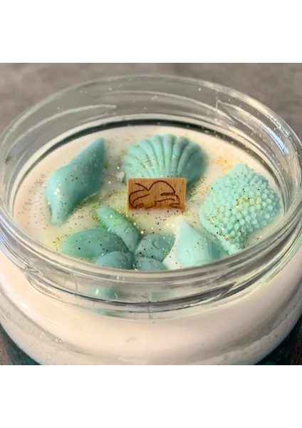 El Yapımı Deniz Temalı Kavanoz Mum - 7 x 8 cm
