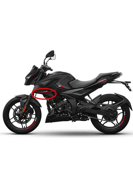 Bajaj Pulsar N250 Sol Ufak Depo Önü Altı Radyatör Yanı Grenajı Siyah-Kırmızı A