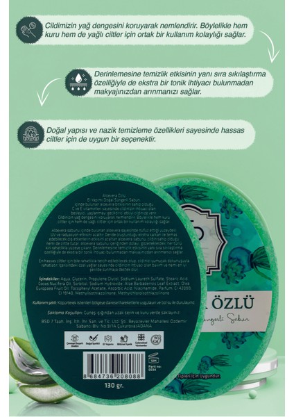 ALOEVERA ÖZLÜ EL YAPIMI DOĞAL SÜNGERLİ SABUN