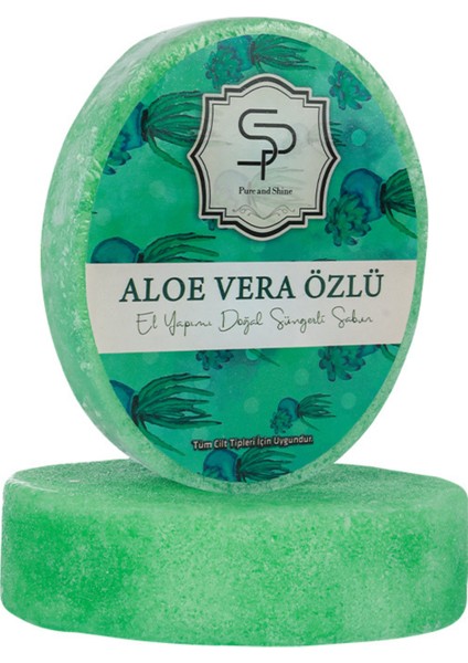 ALOEVERA ÖZLÜ EL YAPIMI DOĞAL SÜNGERLİ SABUN