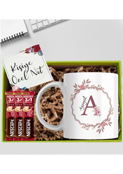 Kupa Bardak Kişiye Özel A Harfli Isimli Kupa Bardak Kahve Hediye Seti Kutupkitap