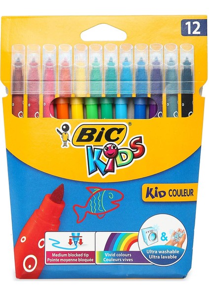 Kids Kid Couleur Keçeli Boya Kalemi 12 Renk