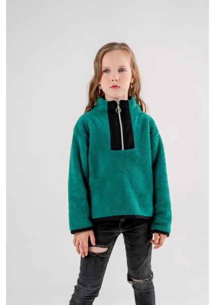 Garnili Peluş Kız Çocuk Sweat 4523 modelleri