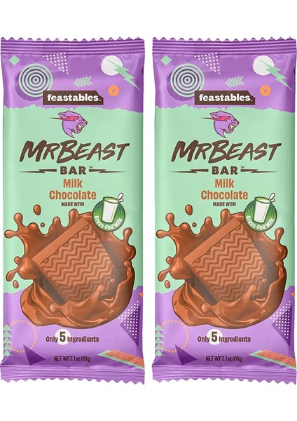 Mr Beast Milk Chocolate Çikolata Bar 2x60gr