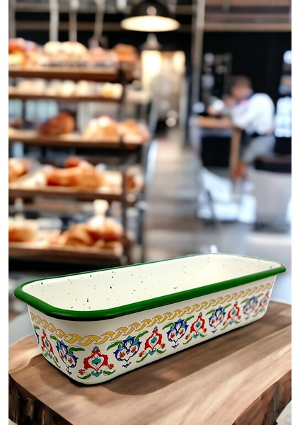 30/13 Emaye Baton Kek Ekmek Kalıbı 1,7lt Fırın, Pişirme, Pasta, Çeyiz,