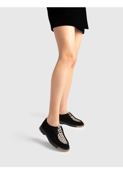 Ferguson Hakiki Süet Deri Kadın Siyah Oxford Ayakkabı fiyatları