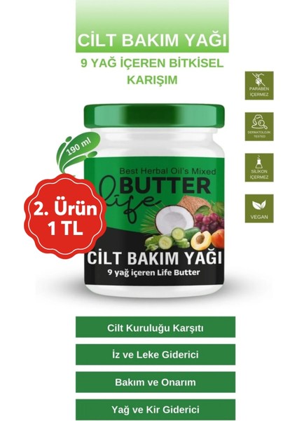 9 Yağ Içeren Kuruluk Karşıtı Onarıcı Nemlendiricili Cilt Bakım Yağı 190 ml