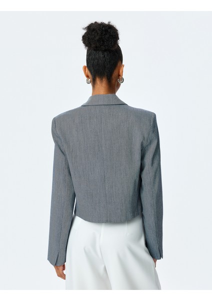 Uzun Kollu Düğmeli Kruvaze Yaka Crop Blazer Ceket fırsatları