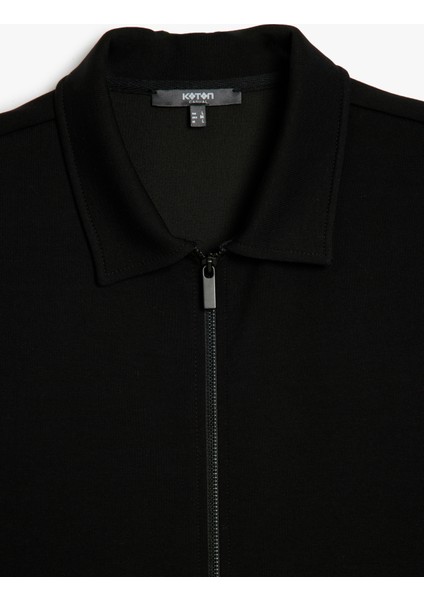 Uzun Kollu Pamuk Karışımlı Fermuarlı Sweatshirt fırsatları