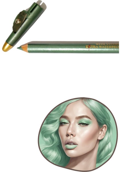 1 Adet Kahverengi - Yeşil Suya Dayanıklı Dudak Kalemi Eyeliner Kalemi Göz Altı Kaş Boyama Makyaj Kalemi Seti