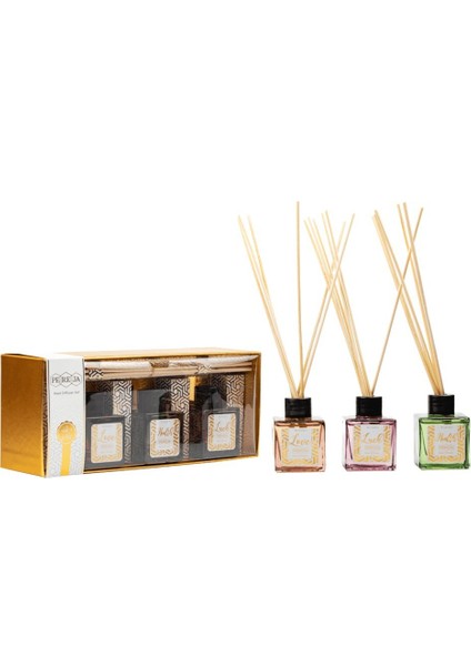 3'lü Mini Çubuklu Oda Kokusu Seti 50 ml x 3