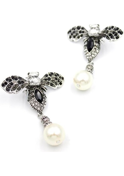 Taşlı Arı Küpe - Siyah fiyatları