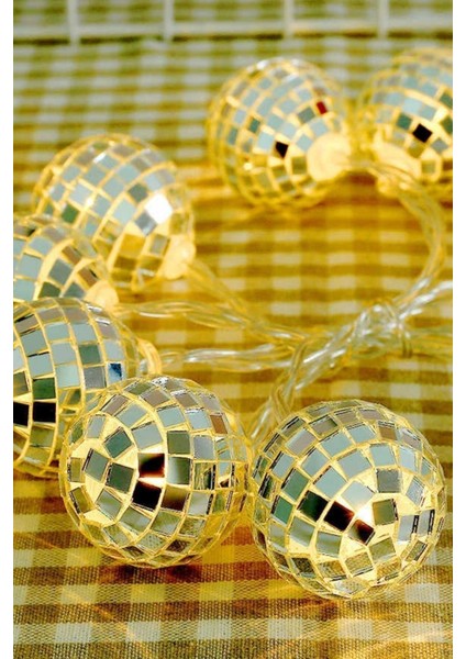 Mini Disko Topu Dekoratif Süsleme 10’lu LED Zinciri Pilli Süs LED Görsel Şölen fiyatları