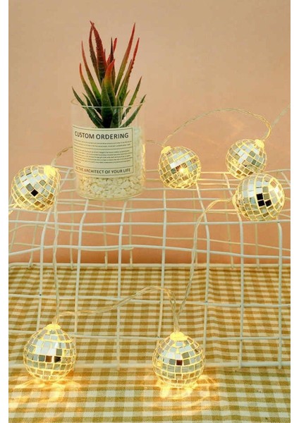 Mini Disko Topu Dekoratif Süsleme 10’lu LED Zinciri Pilli Süs LED Görsel Şölen modelleri
