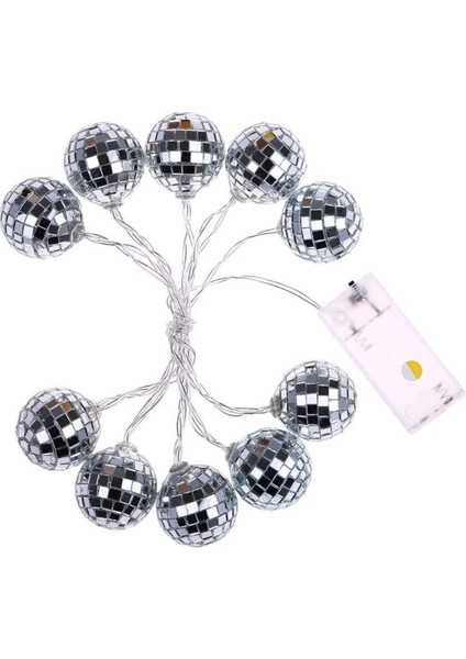 Mini Disko Topu Dekoratif Süsleme 10’lu LED Zinciri Pilli Süs LED Görsel Şölen fırsatları