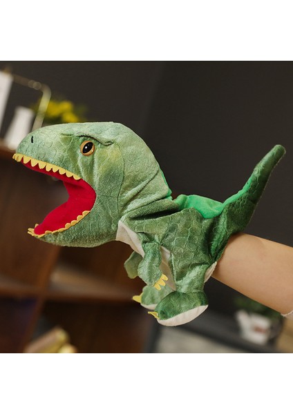 Yeşil Dinozor El Kuklaları Hayvan Rol Oynama Peluş Oyuncaklar Çocuklar Için 30CM (Yurt Dışından)
