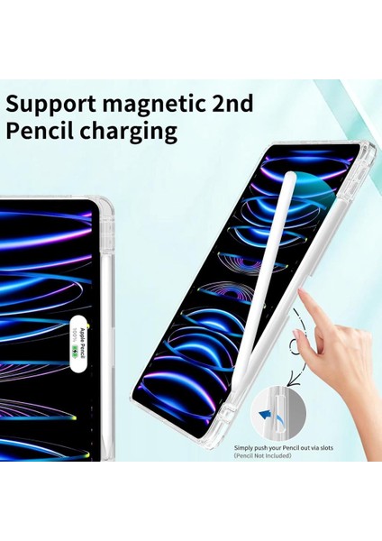 Apple iPad Pro 11 Inç M4 2024 Kılıf Kalem Bölmeli Akrilik Şeffaf Ayrılabilir Case A2836 A2837 A3006 indirimleri